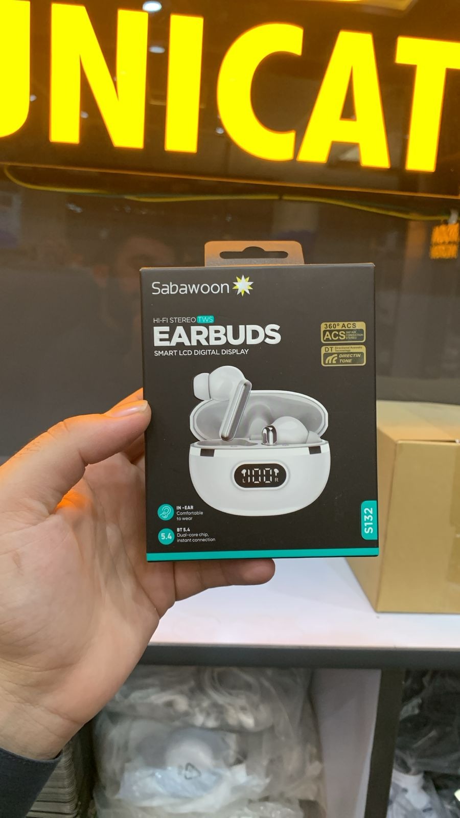 Sabawoon Smart Digital Display Wireless Earbuds