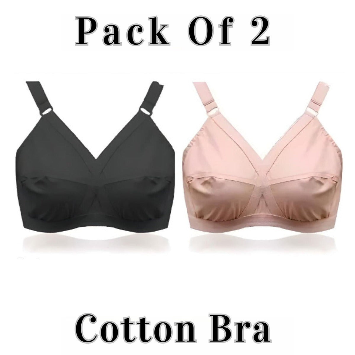 Pack of 2 Cotton Non-Padded Bras