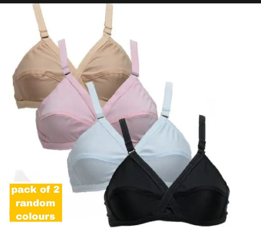 Pack of 4 and 2 Everyday Wear Cotton Non Padded Soft Bras and Comfortable Underwear for Women