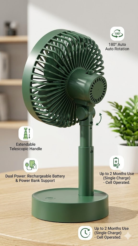 Mini Cute Rechargeable Handheld Fan with Mobile Stand