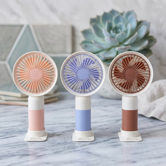 Mini Cute Rechargeable Handheld Fan with Mobile Stand