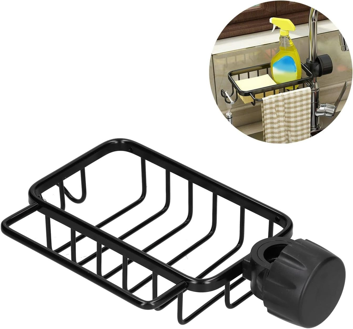 Sponge Holder for Kitchen Stainless Steel Faucet Rack Adjustable Sink Caddy Organizer Soap Drainer Bathroom Accessories