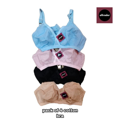 Pack of 4 and 2 Everyday Wear Cotton Non Padded Soft Bras and Comfortable Underwear for Women