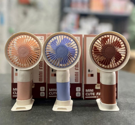 Mini Cute Rechargeable Handheld Fan with Mobile Stand