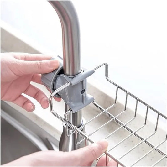 Sponge Holder for Kitchen Stainless Steel Faucet Rack Adjustable Sink Caddy Organizer Soap Drainer Bathroom Accessories